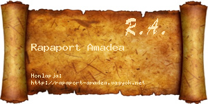 Rapaport Amadea névjegykártya